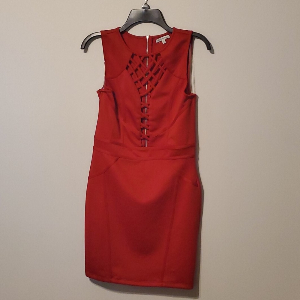 Red mini dress